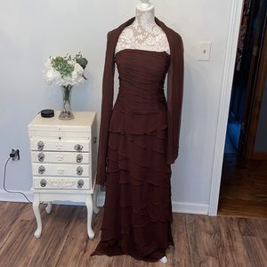 Gorgeous Brown Jovani layered gown
